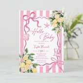 Ciao Baby Lemon Italian Amalfi Girls Baby Shower 招待状 (スタンド正面)