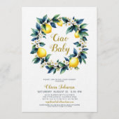 Ciao Baby Lemon Wreath Amalfi Citrus Baby Shower  招待状 (正面)