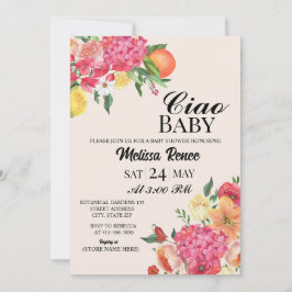 Ciao Baby shower Flower Invitation  招待状