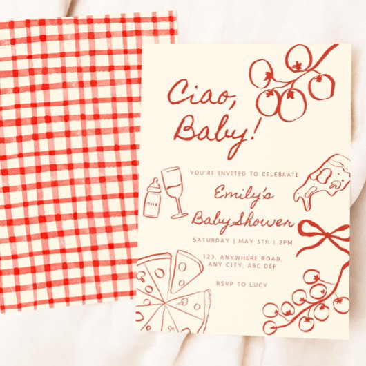 Ciao Baby Shower Invitation: Hand Drawn Italian In 招待状