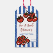 Ciao baby tomato blue Italian baby shower favor ギフトタグ (正面)