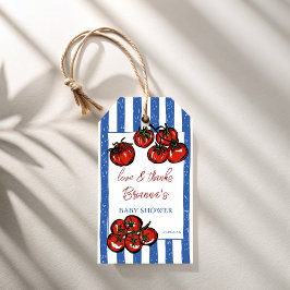 Ciao baby tomato blue Italian baby shower favor ギフトタグ