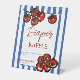 Ciao baby tomato Italian baby shower favors table 台座サイン