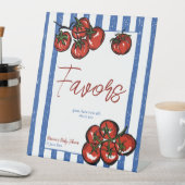 Ciao baby tomato Italian baby shower favors table 台座サイン (インサイチュ)