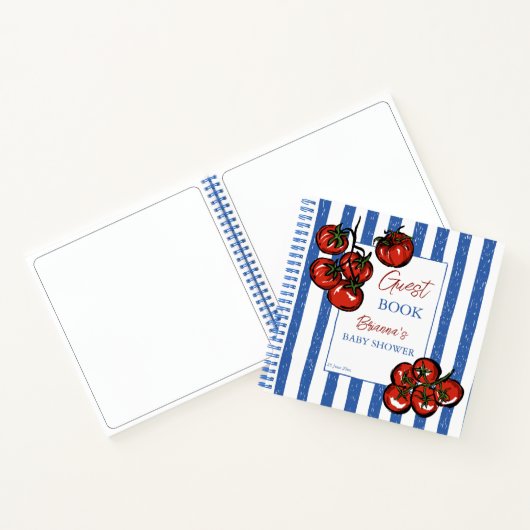 Ciao baby tomato Italian baby shower guest book ノートブック (内部)