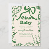 Ciao Baby Whimsical Italian Pizza Baby Shower 招待状 (正面)
