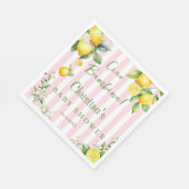 Ciao Bambina Baby Shower Pink Citrus Lemon スタンダードランチョンナプキン (角)