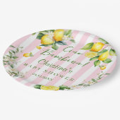 Ciao Bambina Baby Shower Pink Lemon Paper Plate ペーパープレート (アングル)