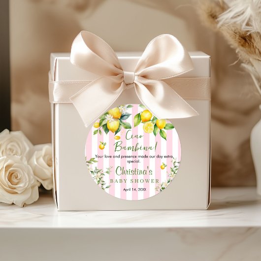 Ciao Bambina Baby Shower Thank you  ラウンドシール