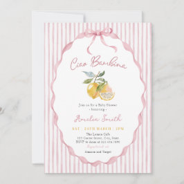 Ciao Bambina Pink Lemon Baby Shower 招待状