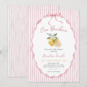 Ciao Bambina Pink Lemon Baby Shower 招待状 (正面/裏面)