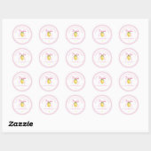Ciao Bambina Pink Lemon Baby Shower Stickers ラウンドシール (シート)