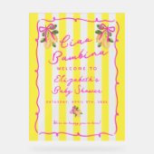 Ciao Bambina Yellow Lemon Baby Shower Welcome アクリルサイン (正面)
