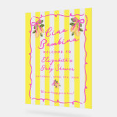 Ciao Bambina Yellow Lemon Baby Shower Welcome アクリルサイン (傾斜)