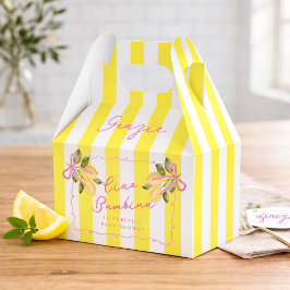 Ciao Bambina Yellow Stripe Lemon Baby Shower フェイバーボックス