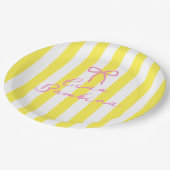 Ciao Bambina Yellow Stripe Lemon Baby Shower ペーパープレート (アングル)