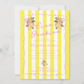 Ciao Bambina Yellow Stripe Lemon Baby Shower 招待状 (正面)