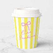 Ciao Bambina Yellow Stripe Lemon Baby Shower 紙コップ (裏面)
