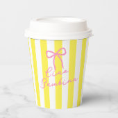 Ciao Bambina Yellow Stripe Lemon Baby Shower 紙コップ (正面)