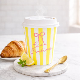 Ciao Bambina Yellow Stripe Lemon Baby Shower 紙コップ