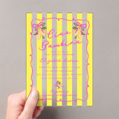 Ciao Bambina Yellow Stripes Baby Shower Acrylic アクリル招待状 (インサイチュ (ポータブル))