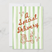 Ciao Bambino Green Baby Shower 招待状 (裏面)