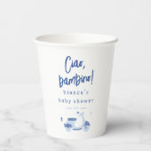Ciao Bambino Italian Blue Boy Baby Shower 紙コップ (裏面)