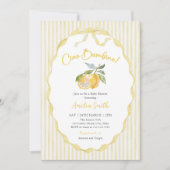 Ciao Bambino Lemon Citrus Stripes Baby Shower 招待状 (正面)
