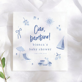 Ciao Bambino Mediterranean Blue Boy Baby Shower スタンダードカクテルナプキン