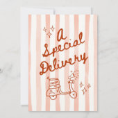 Ciao Bambino Red Baby Shower 招待状 (裏面)