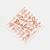 Ciao Bambino Red Color Paper Napkin スタンダードランチョンナプキン (角)