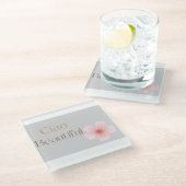 Ciao Beautiful, Elegant Floral Gift  ガラスコースター (アングル)