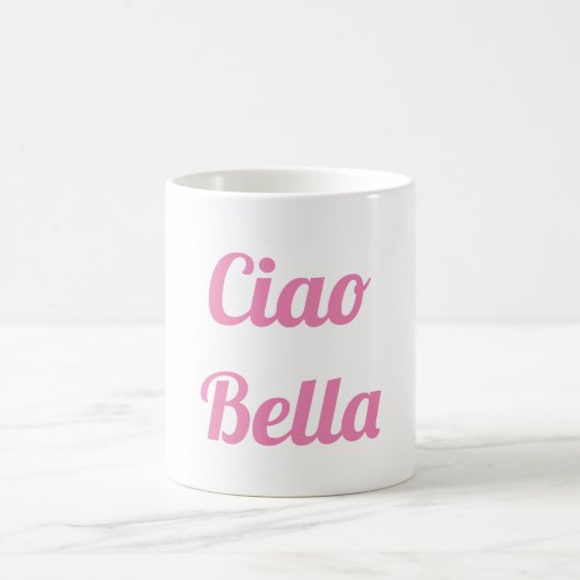 Ciao Bellaのピンクのマグ コーヒーマグカップ (中央)