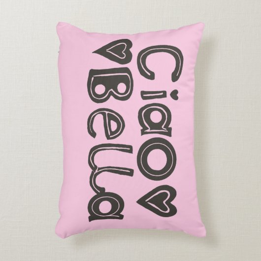 Ciao Bellaの淡いピンクのアクセントの枕 アクセントクッション (正面(垂直))