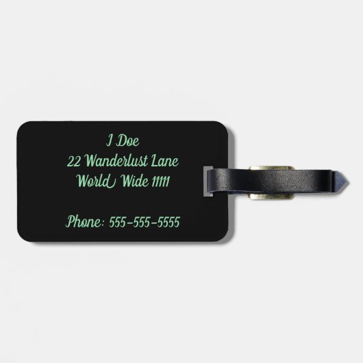 Ciao Bellaの荷物のラベル ラゲッジタグ (裏面横)