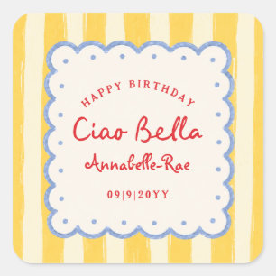 Ciao Bella イタリア 誕生日 名前入り スクエアシール