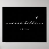 Ciao Bella | ハート入りイタリアンモダンスクリプト ポスター (正面)