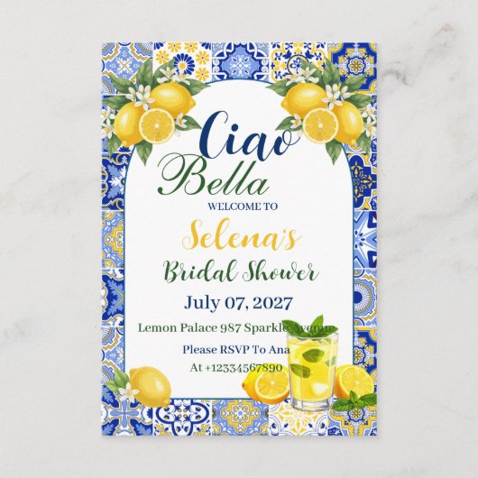 Ciao Bella Bridal Shower Invitation Card 招待状 (正面)