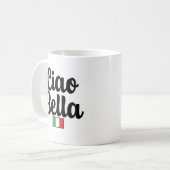 Ciao Bella Flag Mug - Italian Gift for Her コーヒーマグカップ (正面左)
