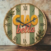 Ciao Bella Italian Rustic Kitchen ラージ壁時計
