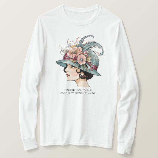 Ciao Bella – La Muse アールデコ調のフランス女性 Tシャツ (デザイン正面)