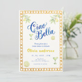 Ciao Bella lemon Citrus Italian Bridal Shower 招待状 (スタンド正面)