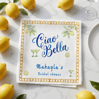 Ciao Bella lemon Italian Amalfi Bridal Shower スタンダードカクテルナプキン