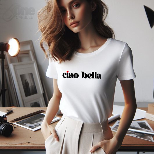 Ciao Bella Linda Escritura italiana moderna Tシャツ