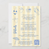 Ciao Bella Squiggle Border Bachelorette Weekend 招待状 (裏面)