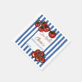 Ciao bella tomato stripes Italian bridal shower スタンダードカクテルナプキン (角)