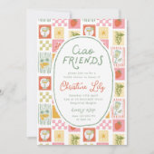 Ciao Friends Italian Hand-drawn Bridal Shower  招待状 (正面)