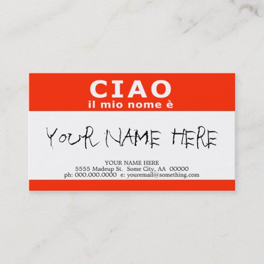 CIAO ilの縮小nome e 名刺 (正面)