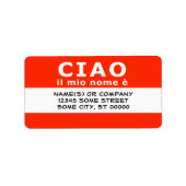 CIAO il mio nome e ラベル (正面)