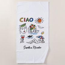 Ciao! Italian Amalfi Coast Hand Drawn Custom Name
